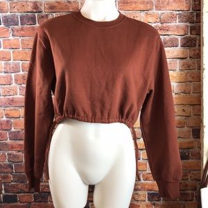 🍄 Pacson Brown Lounge Crop long sleeve Sweatshirt